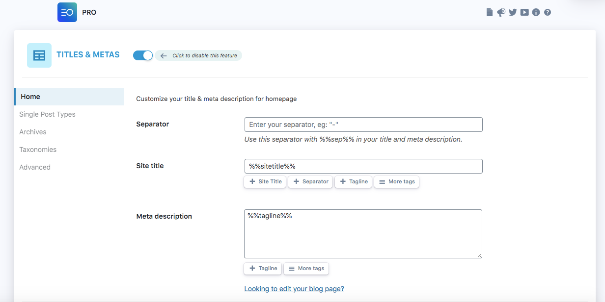 seopress plugin settings