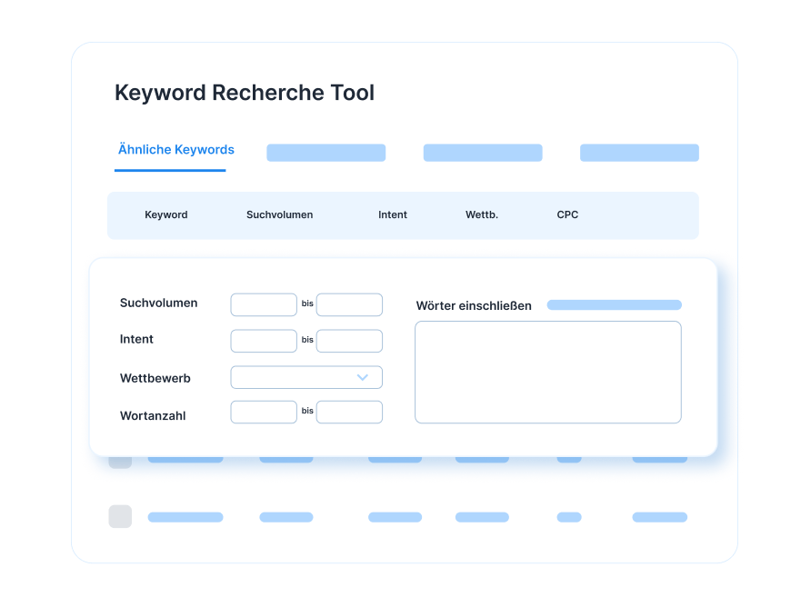 erstelle Dein Keyword Set