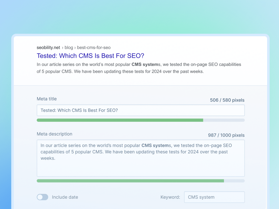 Generador de Snippets SERP